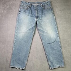 Levi's 550 Relaxed Fit Mens 40x30 (38x28) 100% Cotton Blue Stonewash Distressed